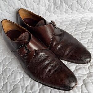 Bruno Magli Monk Strap Leather Oxford Shoes Size 10.5